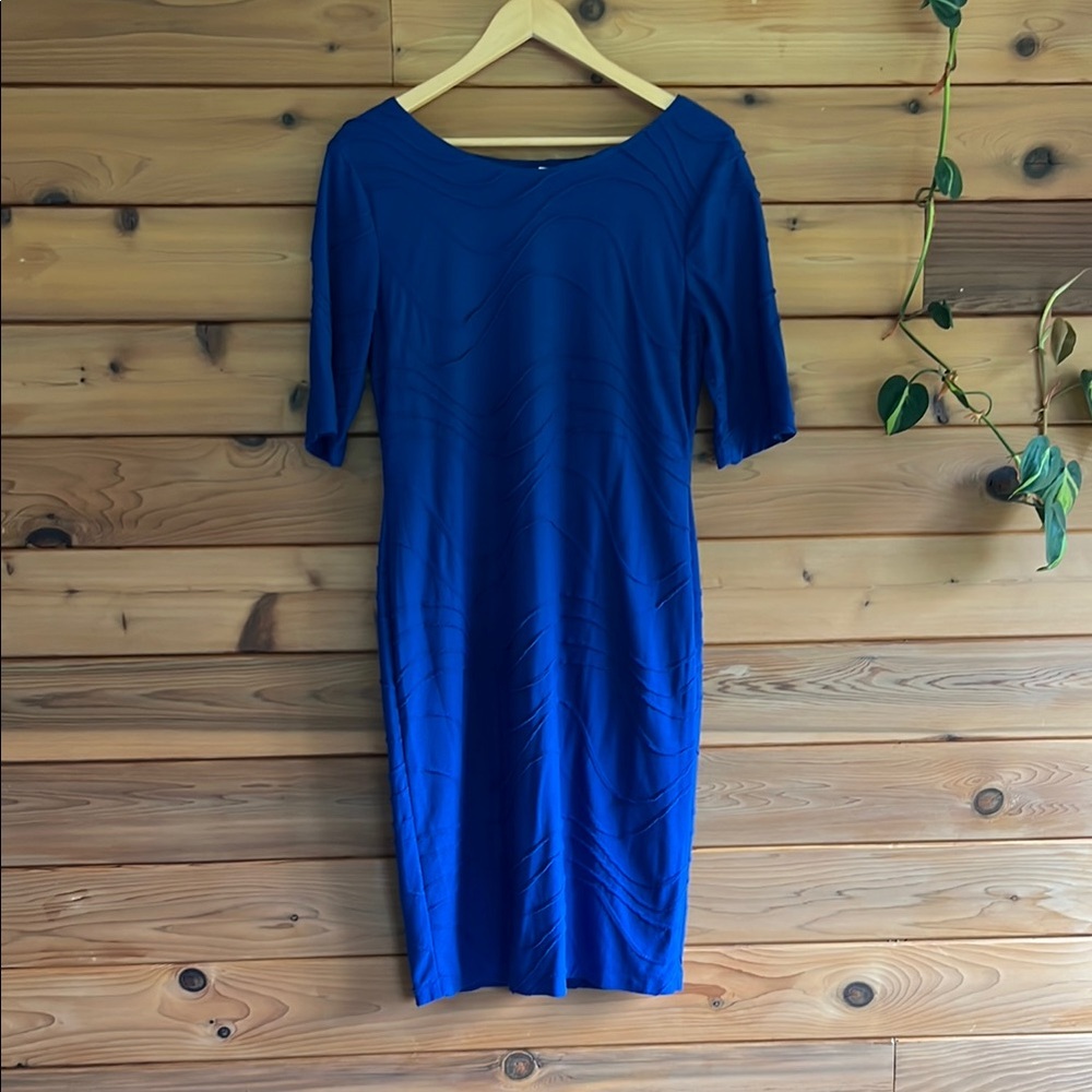 Elegant and comfortable dark blue dress
